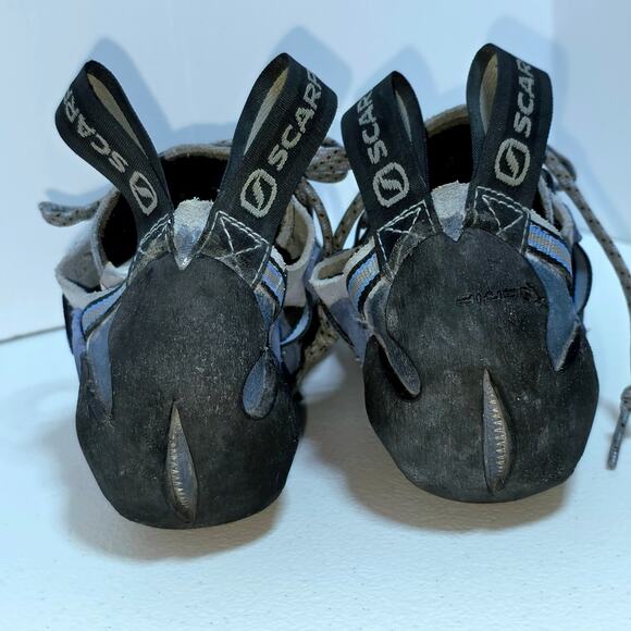 Scarpa Techno Lady Climbing Shoe Womens Suede Leather Sz 8 2/3 Blue 2 Tone Lace - Picture 7 of 16